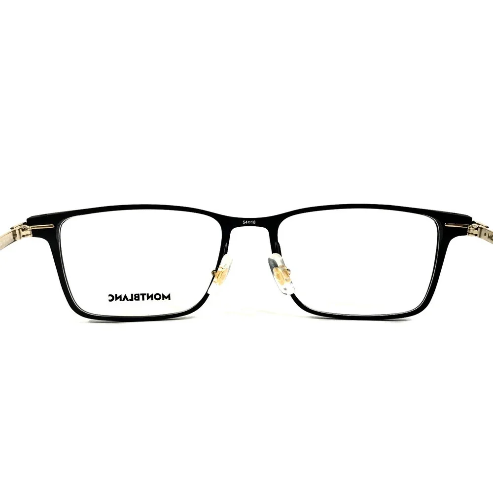 Montblanc Eyeglasses Frames MB0396ON 001 Black Gold Aluminum 54-18-145